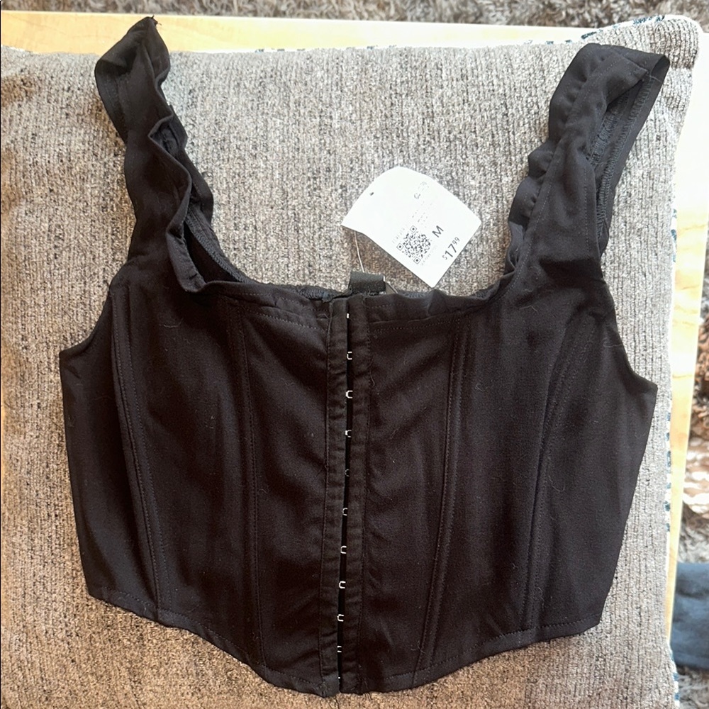 Forever 21 Black Sleeveless Bustier Bodysuit